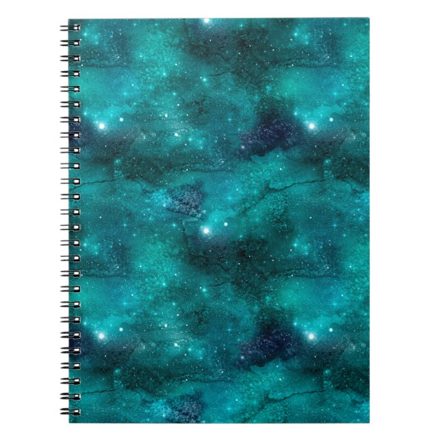 Teal Galaxy Series Design 8 Notebook (Front)