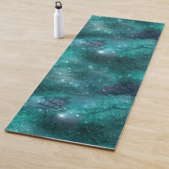 Teal Galaxy Series Design 8 Yoga Mat (In Situ)