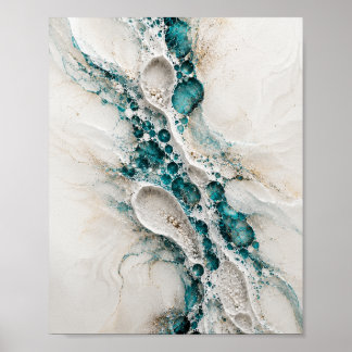 Teal Geode Abstract Wall Art Poster Print