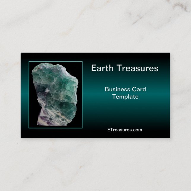 Teal Geode Minerals Agates Crystals Business Card (Front)