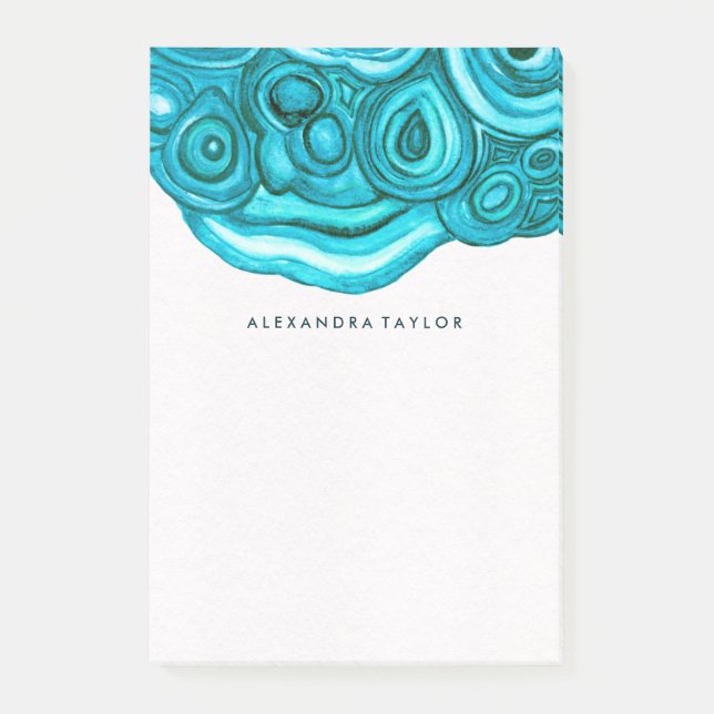 Teal Geode | Watercolor Post-it Notes (Front)