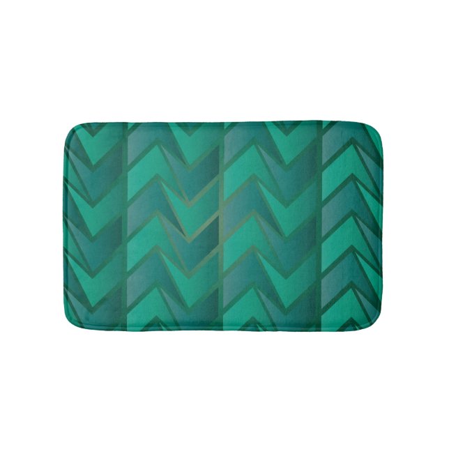 Teal Geometric Bath Mat (Front)