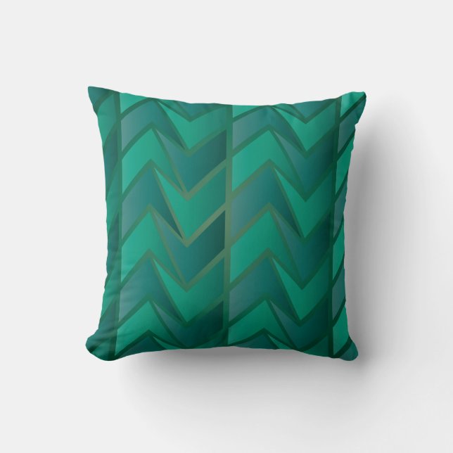 Teal Geometric Decorative Pillow (Front)