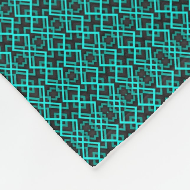Teal Geometric Lattice Blanket (Corner)