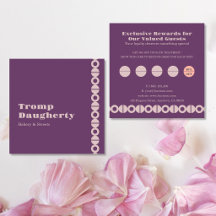 Teal Geometric Loyalty Punch Card