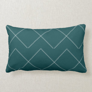 Teal Geometric Modern Indoor Lumbar Pillow