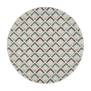 Teal Geometric Pattern Cutting Board