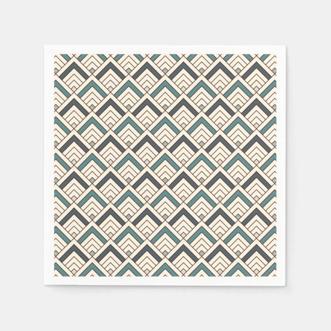 Teal Geometric Pattern Napkin (Front)