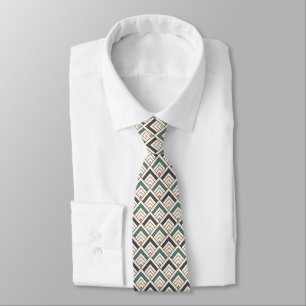 Teal Geometric Pattern Tie
