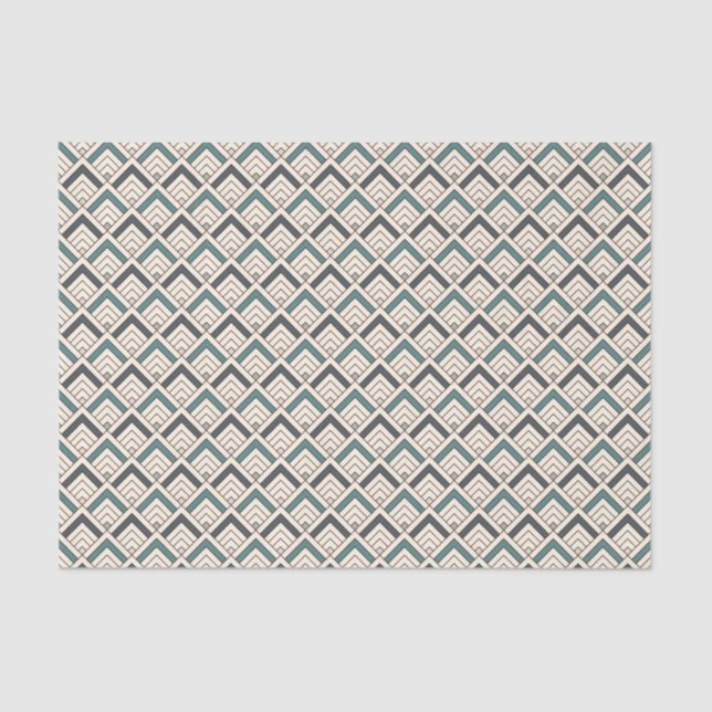 Teal Geometric Pattern Tissue Paper (Front)
