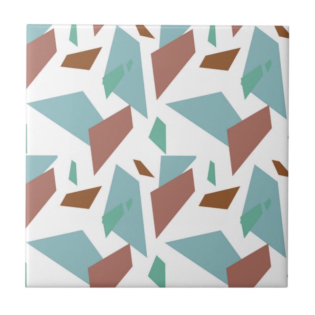 Teal Geometric Shapes Seamless Pattern Tile (Front)