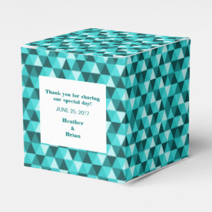 Teal Geometric Triangles Favour Box