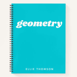 Teal Geometry Personalised Math Graph Paper Notebook
