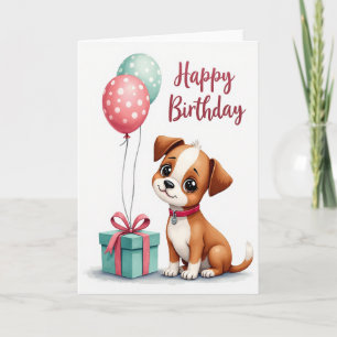 Teal Gift Birthday Card