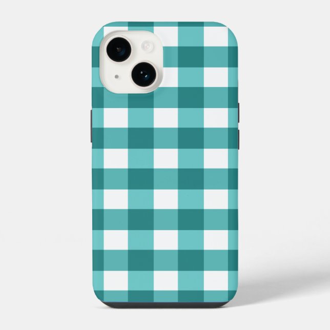 Teal gingham Case-Mate iPhone case (Back)