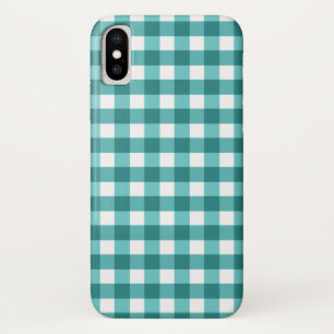 Teal gingham Case-Mate iPhone case