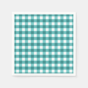 Teal gingham napkin