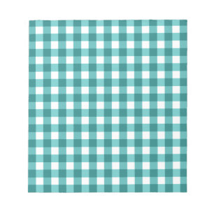 Teal gingham notepad