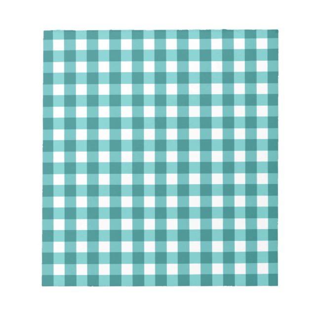 Teal gingham notepad (Front)
