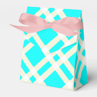 Teal Gingham Tent Style Favour Box