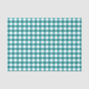 Teal gingham tissue paper