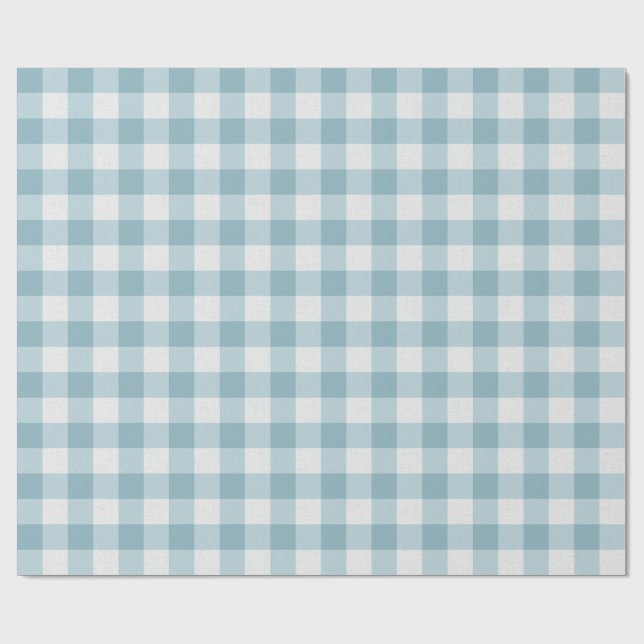 Teal Gingham Wrapping Paper (Flat)