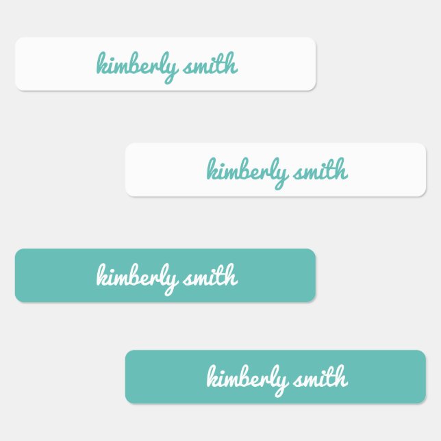 Teal Girl School Name Labels (Group)