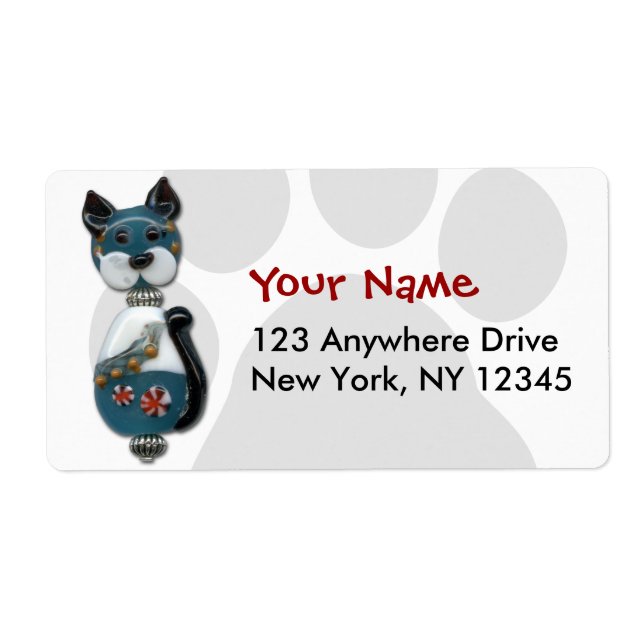 Teal Glass Bead Cat (Front)