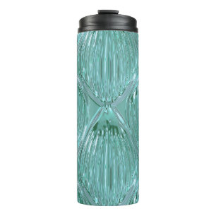 Teal glass look abstract art pattern elegant  thermal tumbler