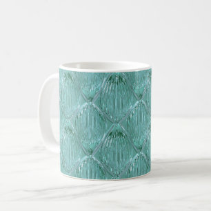 Teal glass look abstract pattern elegant coffee mug