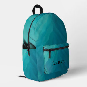 Teal glass texture printed backpack
