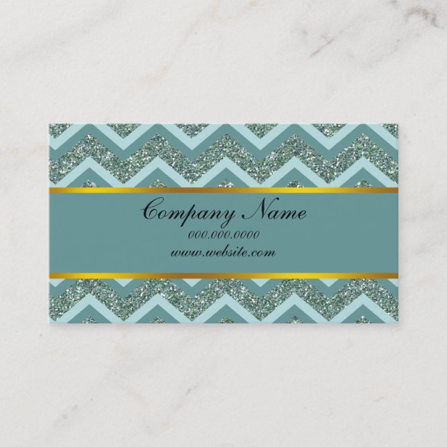 Teal Glitter Business Card (Front)