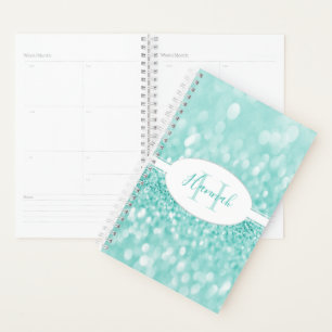 Teal Glitter Personalise Planner