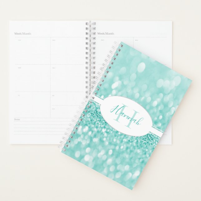 Teal Glitter Personalise Planner (Display)