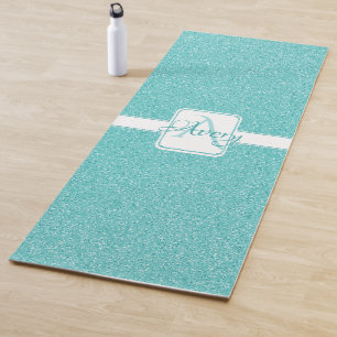 Teal Glitter Personalised Yoga Mat