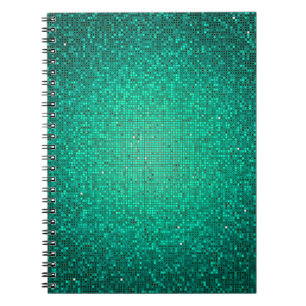 Teal Glitter Sequin Disco Glitz Spiral Notebook