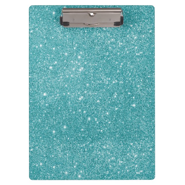Teal Glitter Sparkles Clipboard (Front)