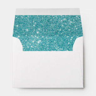 Teal Glitter Sparkles Envelopes