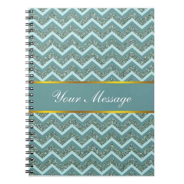 Teal Glitter Spiral Notebook (Front)