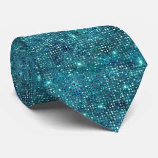 Teal Glitter Tie