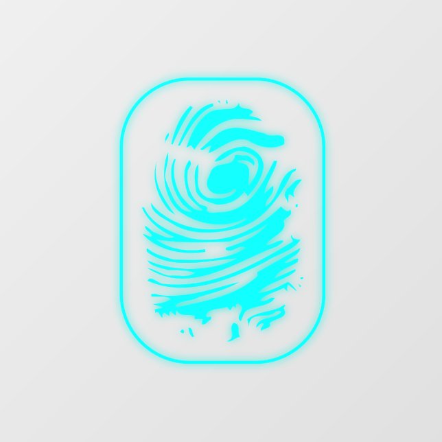 Teal Glowing Fingerprint Window Cling (Sheet)