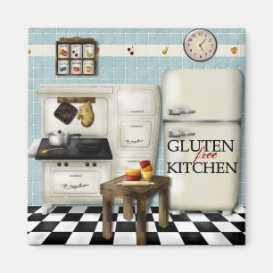 Teal Gluten Free Kitchen Magnet