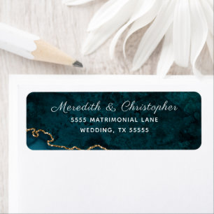 Teal Gold Agate Geode Wedding