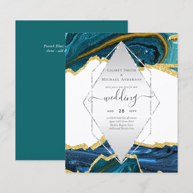 Teal Gold AGATE Wedding (Front/Back)