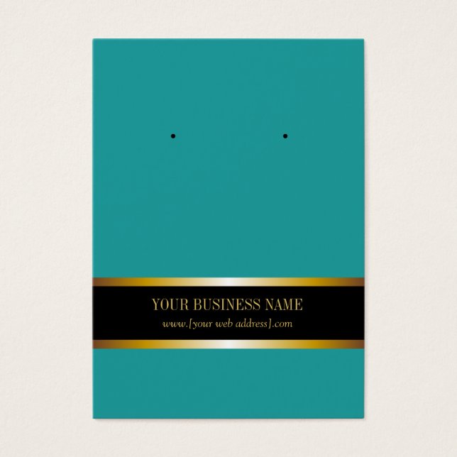 Teal Gold Black Custom Earring Card (Front)