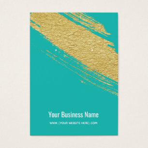 Teal Gold Brush Earring Display Cards