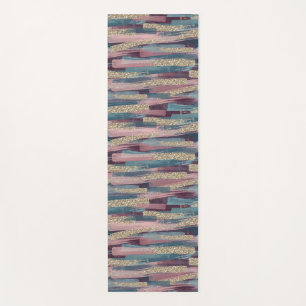 Teal & Gold Brushstroke Yoga Mat