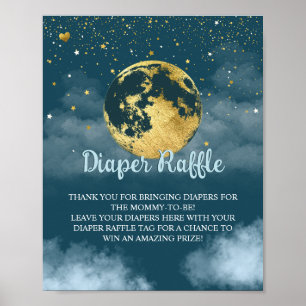 Teal Gold Diaper Raffle Baby Shower Sign