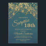 Teal Gold Glitter String Lights 18th Birthday Invitation<br><div class="desc">Elegant 18th birthday party invitation for women with gorgeous gold string lights and sparkling bokeh on a bold teal background.  Text,  font,  and wording are completely customisable using Zazzle's design tool.  Contact us for help with customisation or matching products.</div>