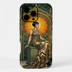 Teal & Gold iPhone 16 Pro Max Case   Elegant Egypt